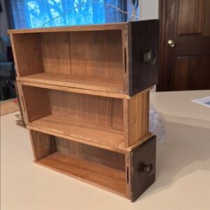 Wooden Wall Shelf with Drawers